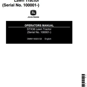 John Deere Lawn Tractor STX38 Operators Manual
