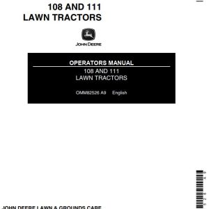 John Deere Lawn Tractors 108 111 Operators Manual