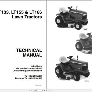John Deere Lawn Tractors LT133 LT155 LR166 Technical Manual TM1695 09.2000