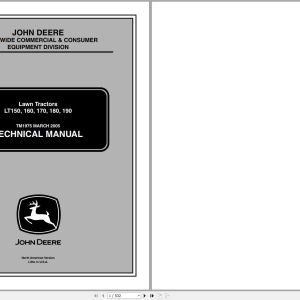 John Deere Lawn Tractors LT150 160 170 180 190 Technical Manual TM1975