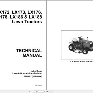 John Deere Lawn Tractors LX172 - LX188 Technical Manual TM1492