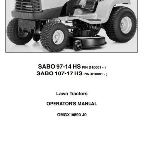 John Deere Lawn Tractors SABO97-14HS SABO107-17HS Operator's Manual EN DE