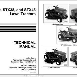 John Deere Lawn Tractors STX30 STX38 STX46 Technical Manual TM1561