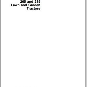 John Deere Lawn and Garden Tractor 240 260 265 285 Operator's Manual OMM79648 D9