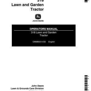 John Deere Lawn and Garden Tractor 318 Operators Manual