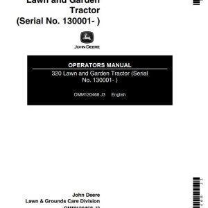 John Deere Lawn and Garden Tractor 320 Operators Manual