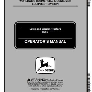 John Deere Lawn and Garden Tractor 355D Operator's Manual