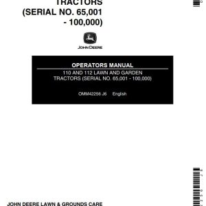 John Deere Lawn and Garden Tractors 110 112 Operators Manual