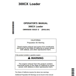 John Deere Loader 300CX Operator's Manual