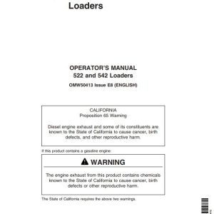 John Deere Loader 522 542 Operator's Manual