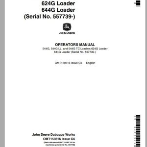 John Deere Loader 544G-644G SN 557739 Operator's Manual OMT159816 G6