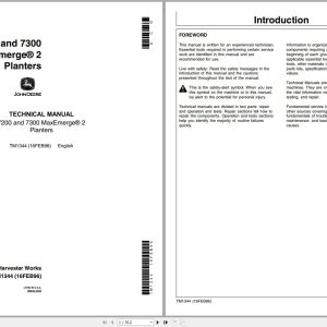 John Deere MaxEmerge 2 Planters 7200 7300 Technical Manual TM1344