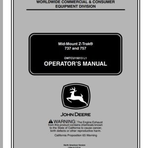 John Deere Mid-Mount Z-Trak 737 757 SN 010001 Operator's Manual OMTCU15013 L1 2001
