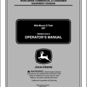 John Deere Mid-Mount Z-Trak 997 SN 020001 Operator's Manual 2005