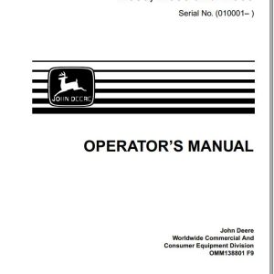 John Deere Mid-Mount Z-Trak M653 M655 M665 Operator's Manual OMM138801 F9