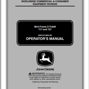 John Deere Mini Frame Z-Trak 717 727 SN 010001 Operator's Manual OMTCU15693 B2 2002