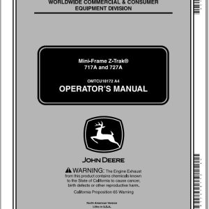 John Deere Mini Frame Z-Trak 717A 727A SN 010001 Operator's Manual OMTCU18172 A4 2004