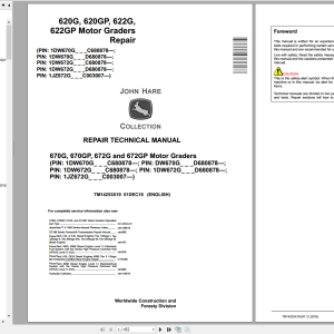 John Deere Motor Graders 670G 670GP 672G 672GP Repair Manual TM14253X19