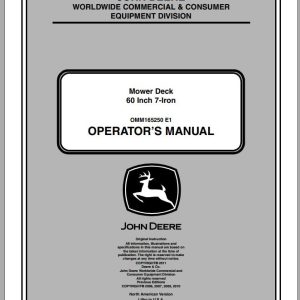 John Deere Mower Desk 60 Inch 7-Iron SN 030001 Operator's Manual OMM165250 E1 2011