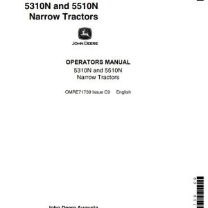 John Deere Narrow Tractors 5310N 5510N Operators Manual