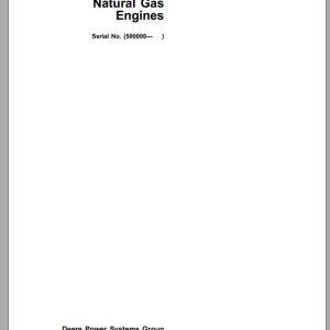 John Deere Natural Gas Engines 6076 SN 500000 Operator's Manual OMRG21881 B3