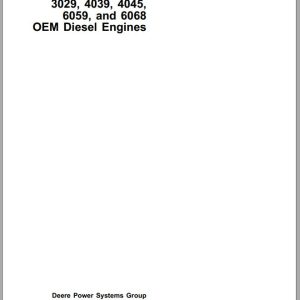 John Deere OEM Diesel Engine Series 300 3029 4039 4045 6059 6068 Operator's Manual OMRG18293 H4