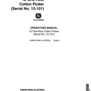 John Deere One-Row Cotton Picker 12 Operator Manual