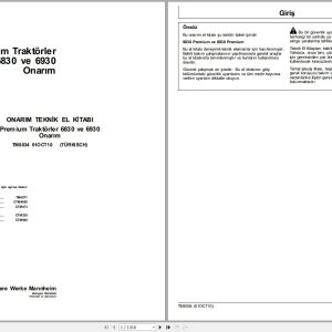 John Deere Premium Tractors 6830 6930 Technical Manual TM8034 10.2010 TR