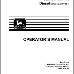John Deere Professional Greensmower 2500 Gas Diesel Operator's Manual OMMT6354 A9