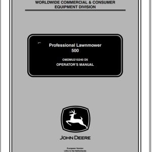 John Deere Professional Lawnmower 500 Operator's Manual OMDMU210240 D5 2005