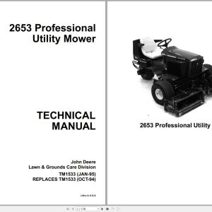 John Deere Professional Utility Mower 2653 Technical Manual TM1533
