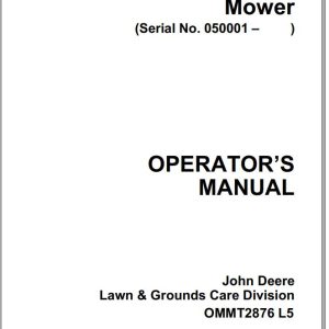 John Deere Professional Utility Mower 2653A Diesel SN 050001 Operator's Manual OMMT2876 L5