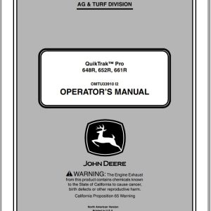 John Deere QuikTrak 648R 652R 661R SN 010001 Operator's Manual OMTCU33910 I2 2012