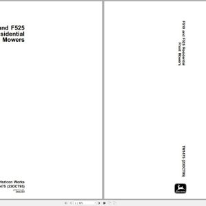 John Deere Residential Front Mower F510 F525 Technical Manual TM1475