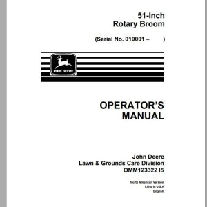 John Deere Rotary Broom 51-Inch SN 010001 Operator's Manual OMM123322 I5
