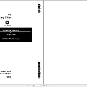 John Deere Rotary Tiller 40 Technical Manual TM1232