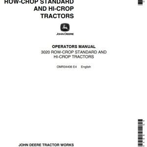 John Deere Row-Crop Standard and Hi-Crop Tractors 3020 Operators Manual