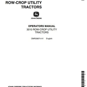 John Deere Row-Crop Utility Tractor 3010 Operators Manual