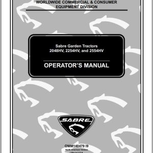 John Deere Sabre Garden Tractors 2048HV 2254HV 2554HV Operator's Manual OMM140479 I9