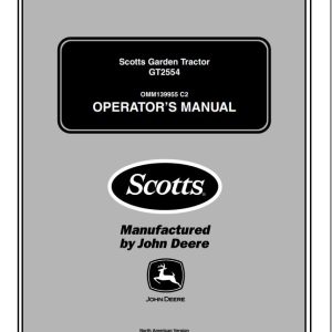 John Deere Scotts Garden Tractor GT2554 Operator's Manual OMM139955 C2 2002