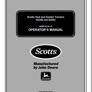 John Deere Scotts Garden Tractor S2348 S2554 SN 020001 Operator's Manual OMM142794 L0 2000