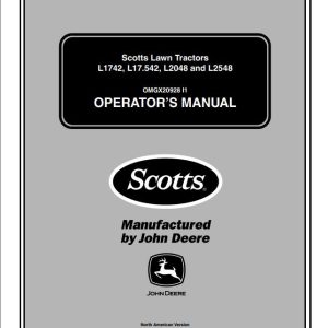 John Deere Scotts Lawn Tractors L1742 L17.542 L2048 L2548 SN 010001 Operator's Manual OMGX20928 I1 2001
