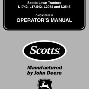 John Deere Scotts Lawn Tractor L1742 L17.542 L2048 L2548 Operator's Manual