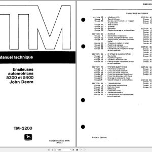 John Deere Self-Propelled Forage Harvesters 5200 & 5400 TM3200 Technical Manual ES