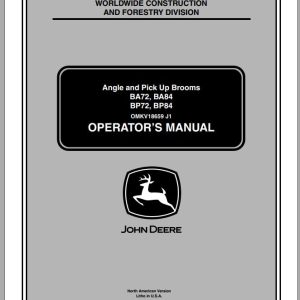 John Deere Skid Steers BA72 BA84 BP72 BP84 Operator's Manual OMKV18659 J1 2001