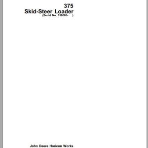 John Deere Skid Steers Loaders 375 Operator's Manual OMM79633 F9