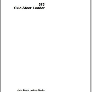 John Deere Skid Steers Loaders 575 Operator's Manual OMM79634 J0