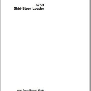 John Deere Skid Steers Loaders 675B Operator's Manual OMM79635 F9