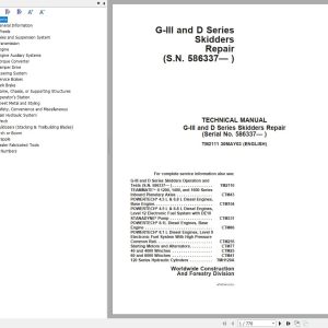 John Deere Skidders G-III and D Series Technical Manual TM2111