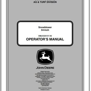 John Deere Snowblowers 54-Inch Operator's Manual OMLVU24141 H2 2012